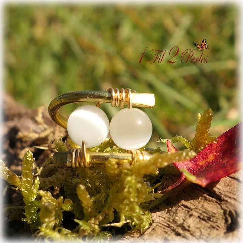 Bague pierre de sales lune or jaune