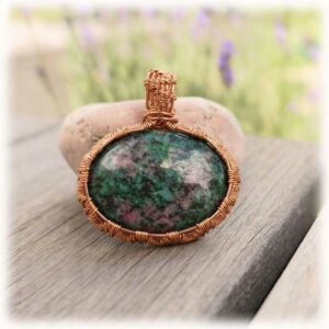 Pendentif Rubis Zoisite Wire Wrapping