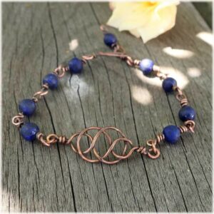 Bracelet symbole infini en pierre lapis lazuli
