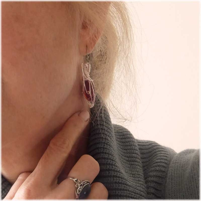 boucles d'oreilles en pierre natruelle