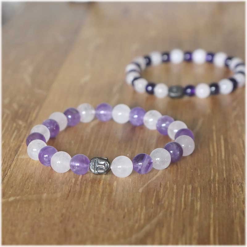 bracelet perles améthyste homme